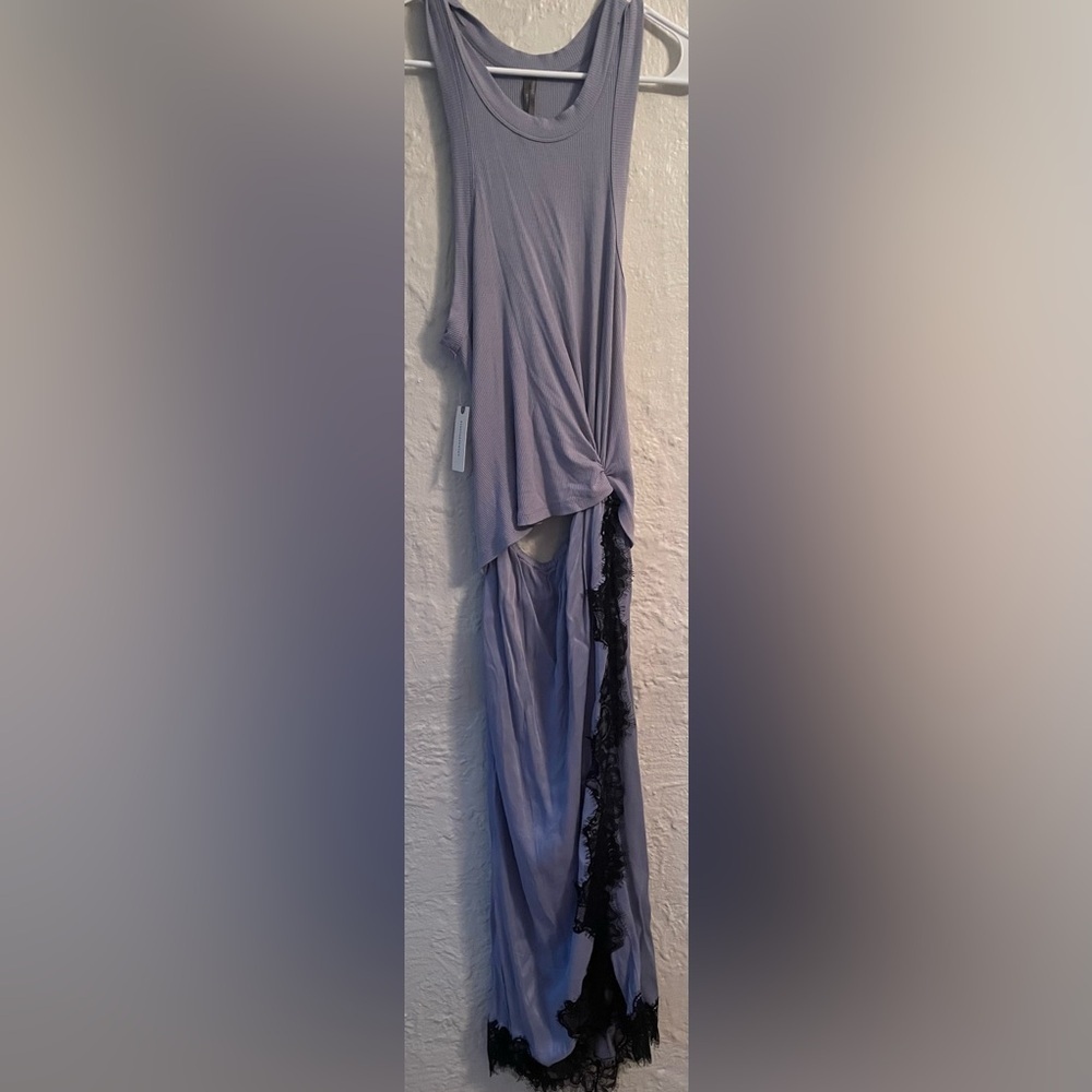 NWT ANTHROPOLOGIE Midi Dress Size M The Keeley Twofer  Sleeveless Light Blue